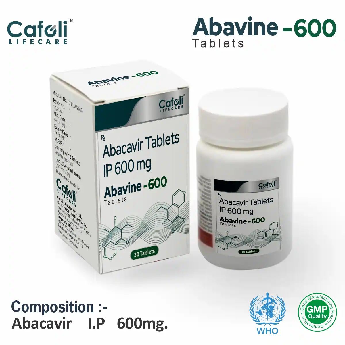 Abacavir 600mg Tablet PCD Pharma